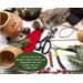 This image shows the items I use to make the elf hats. It includes faux fir, greenery jingle bells, and red Christmas berries.